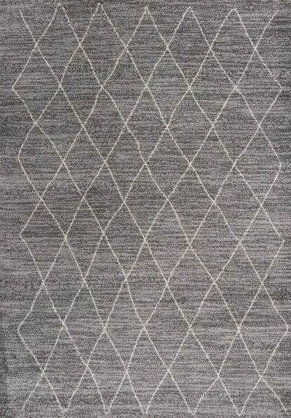 5' X 8' Grey Geometric Diamond Indoor Area Rug