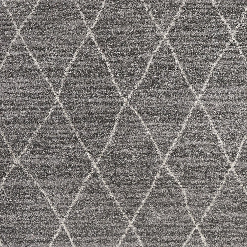 5' X 8' Gray And Ivory Geometric Area Rug