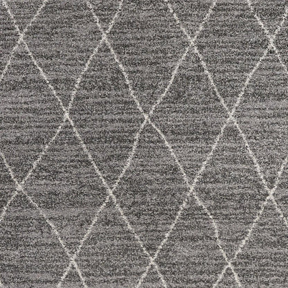 5' X 8' Gray And Ivory Geometric Area Rug