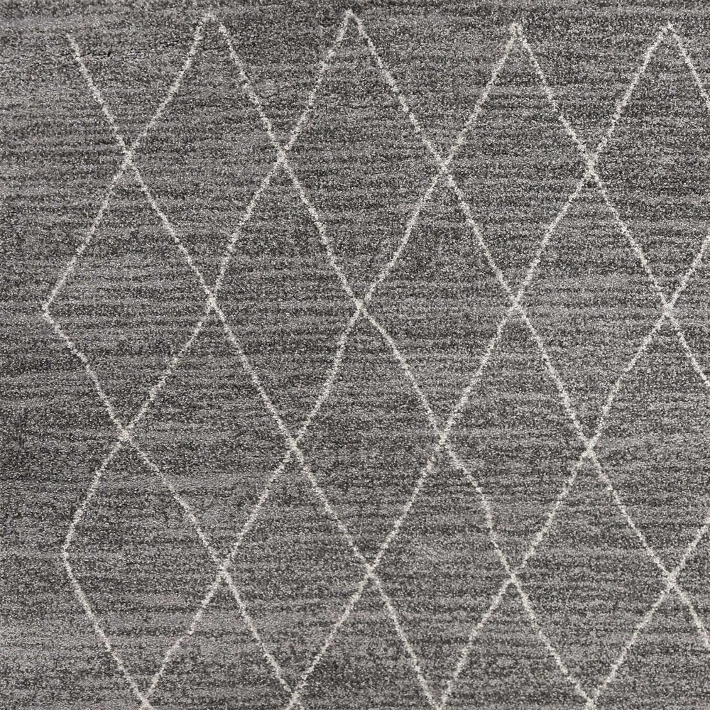 5' X 8' Gray And Ivory Geometric Area Rug
