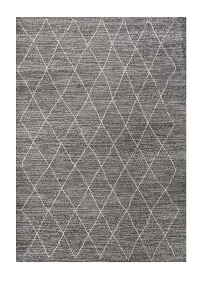 5' X 8' Gray And Ivory Geometric Area Rug