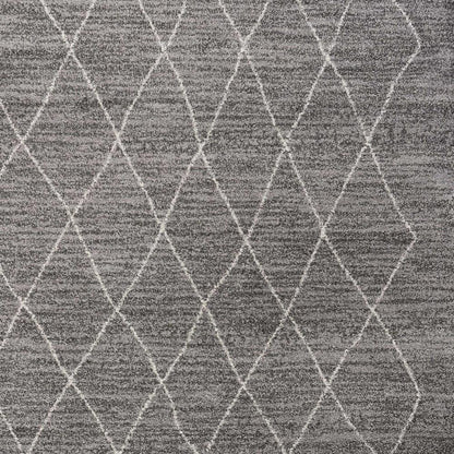 5' X 8' Gray And Ivory Geometric Area Rug