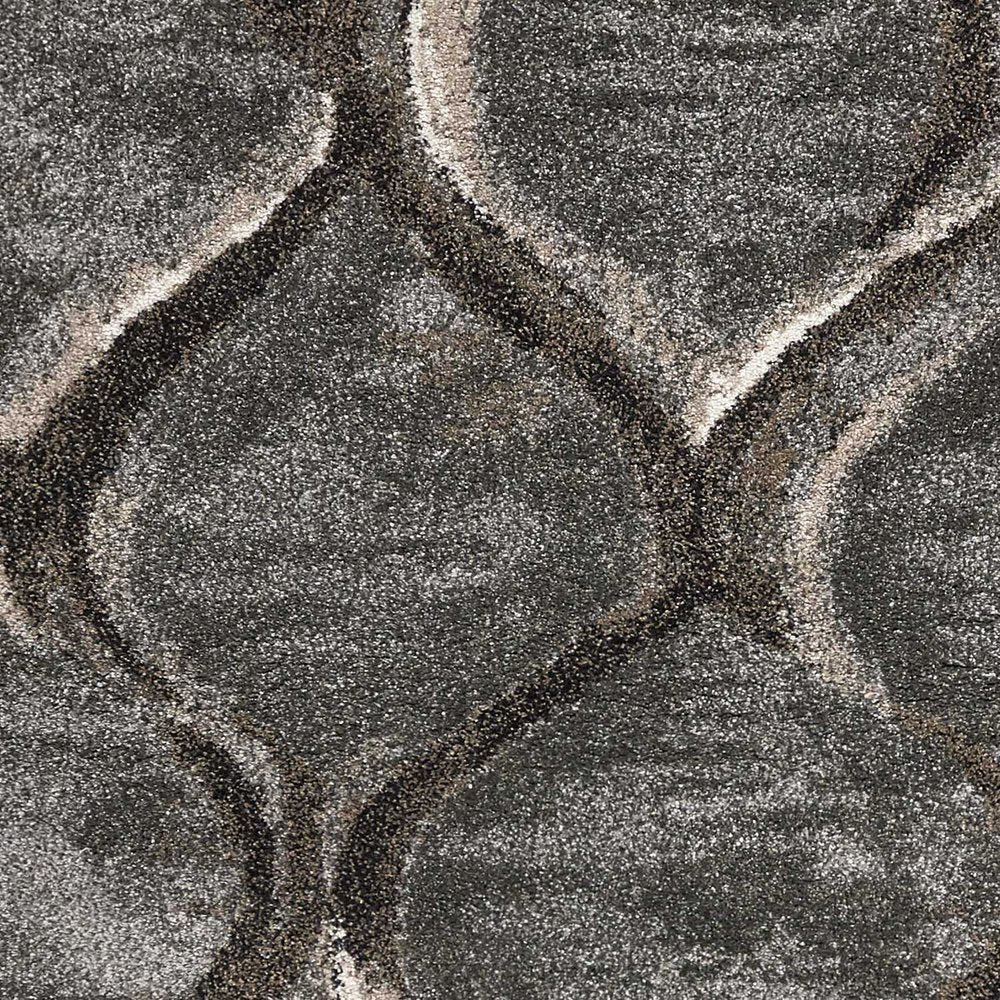 7' X 10' Charcoal And Light Gray Ogee Area Rug