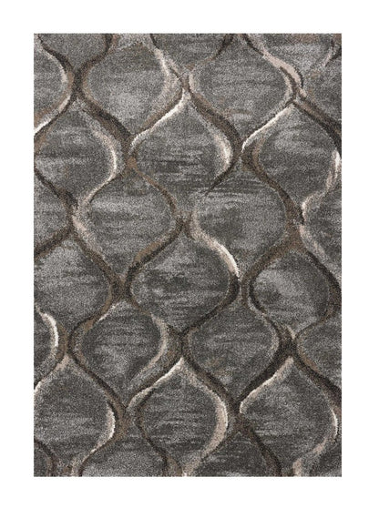 5' X 8' Charcoal And Light Gray Ogee Area Rug