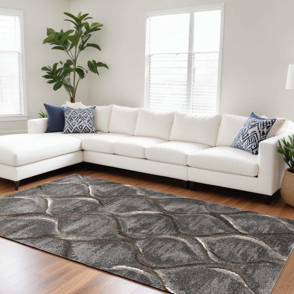 7' X 10' Polypropylene Charcoal Area Rug