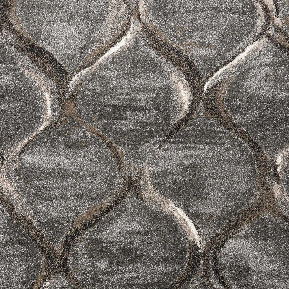 7' X 10' Charcoal And Light Gray Ogee Area Rug