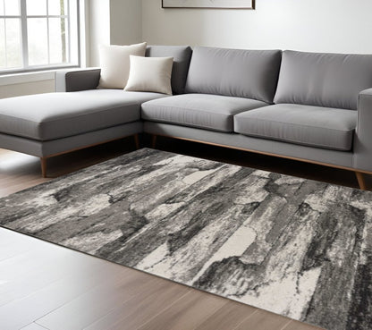 5' X 8' Gray Abstract Area Rug