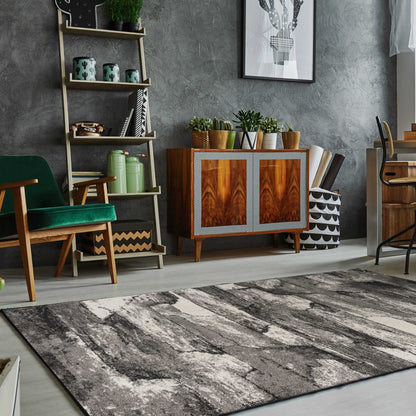 5' X 8' Gray Abstract Area Rug