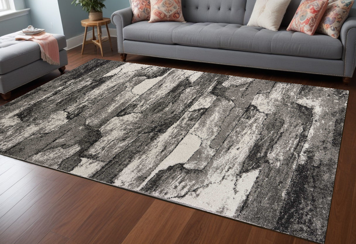 5' X 8' Gray Abstract Area Rug