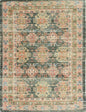8' X 11' Brick Red Green And Brown Jute Southwestern Handmade Distressed Area Rug
