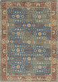 8' X 11' Blue Floral Handmade Area Rug