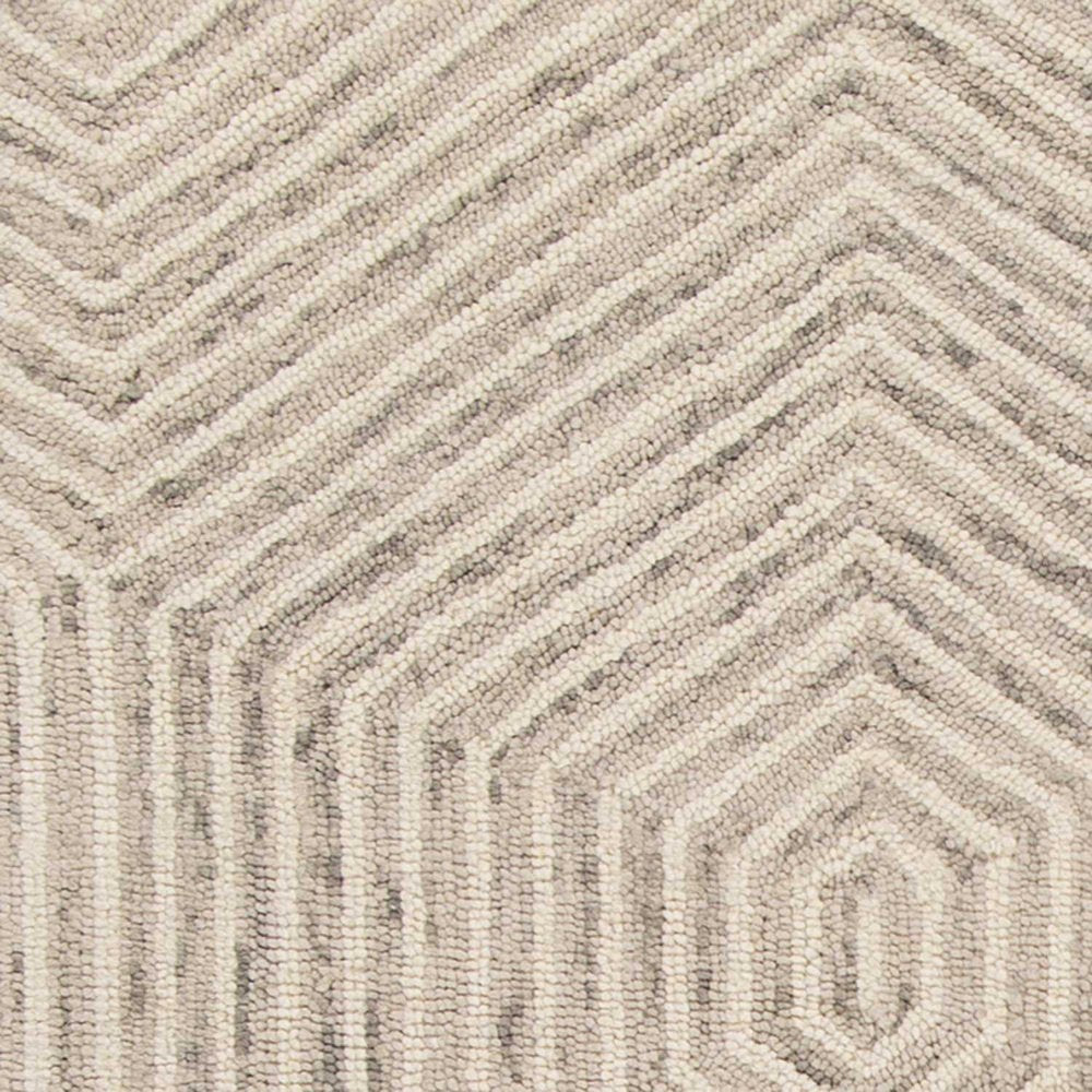 9' X 12' Sand Beige Wool Geometric Hand Tufted Area Rug