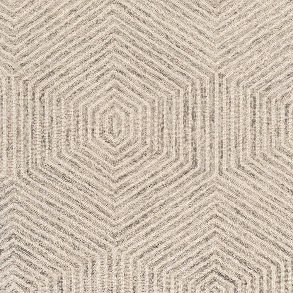 9' X 12' Sand Beige Wool Geometric Hand Tufted Area Rug