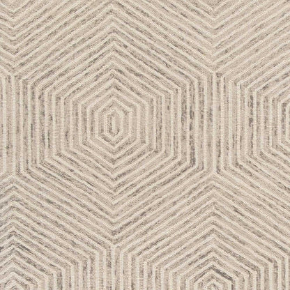 9' X 12' Sand Beige Wool Geometric Hand Tufted Area Rug