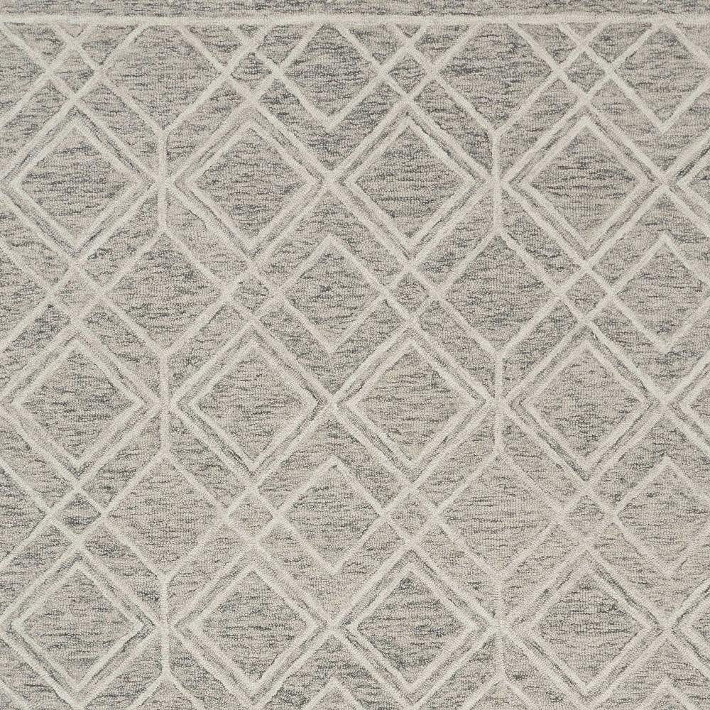 8' X 10' Sand Beige And Ivory Wool Geometric Hand Tufted Area Rug