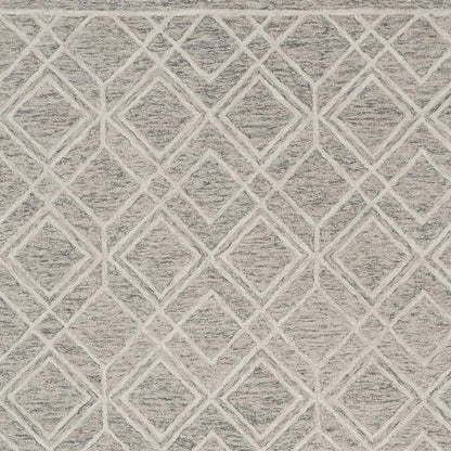 8' X 10' Sand Beige And Ivory Wool Geometric Hand Tufted Area Rug