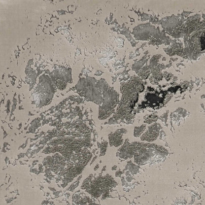 8' X 11' Silver And Black Abstract Area Rug