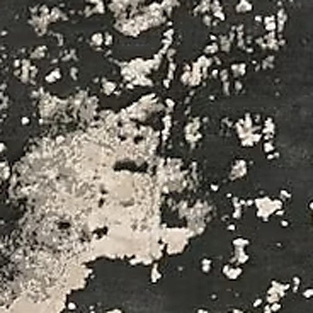 7' X 10' Black And Silver Abstract Area Rug