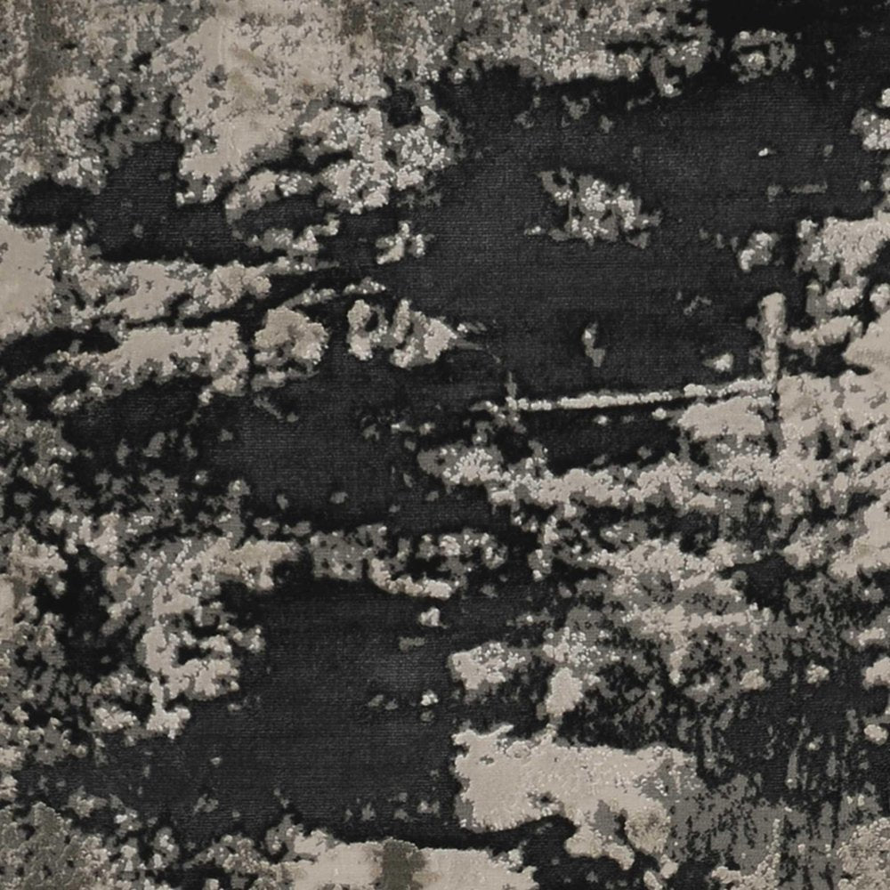 5' X 8' Silver And Charcoal Abstract Area Rug
