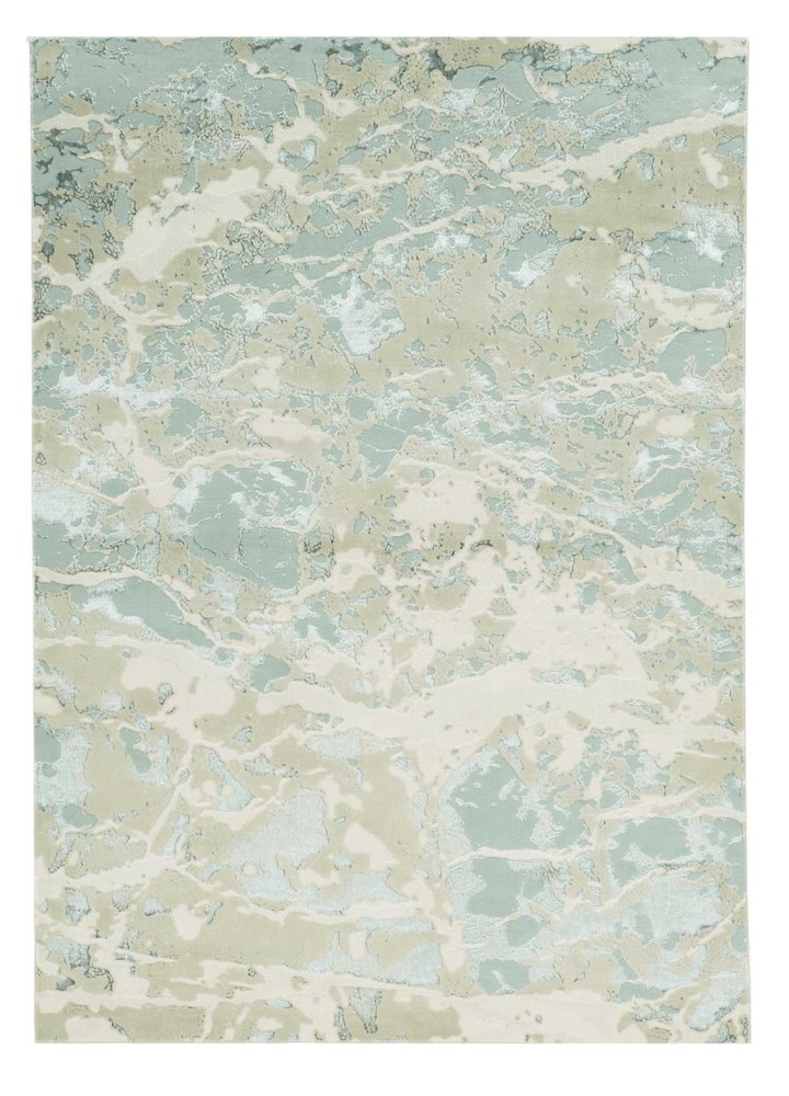 5' X 8' Sand Gray and Green Abstract Area Rug