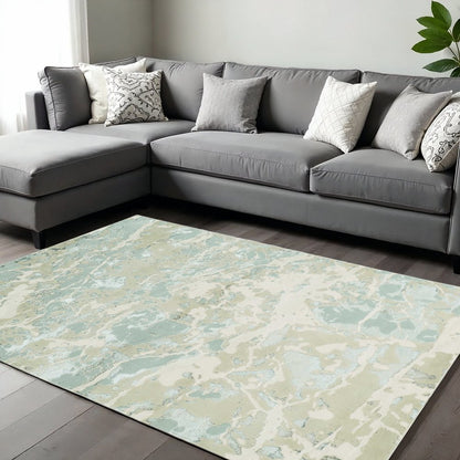 9' X 13' Sand Gray And Beige Abstract Area Rug