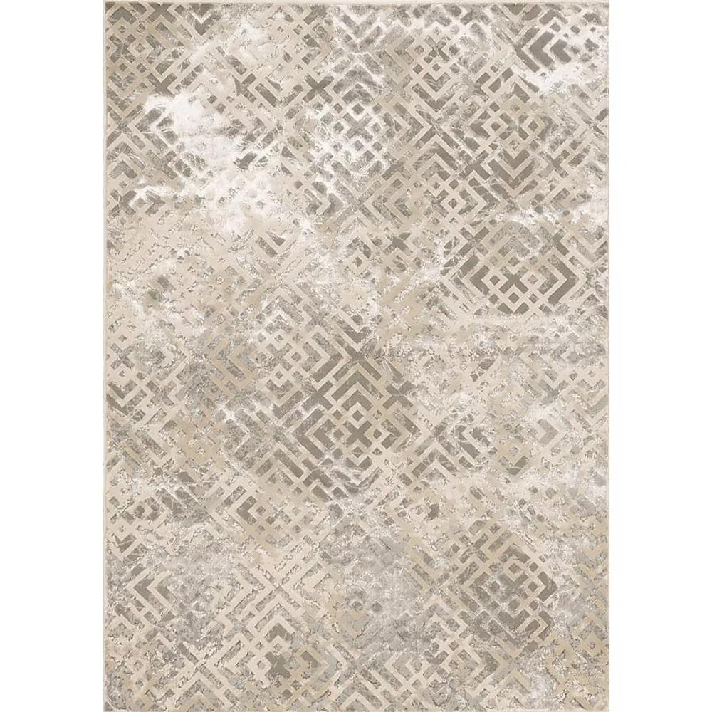 10' X 13' Sand And Light Blue Geometric Area Rug