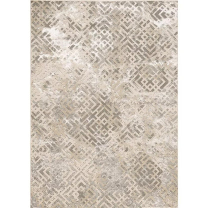 10' X 13' Sand And Light Blue Geometric Area Rug