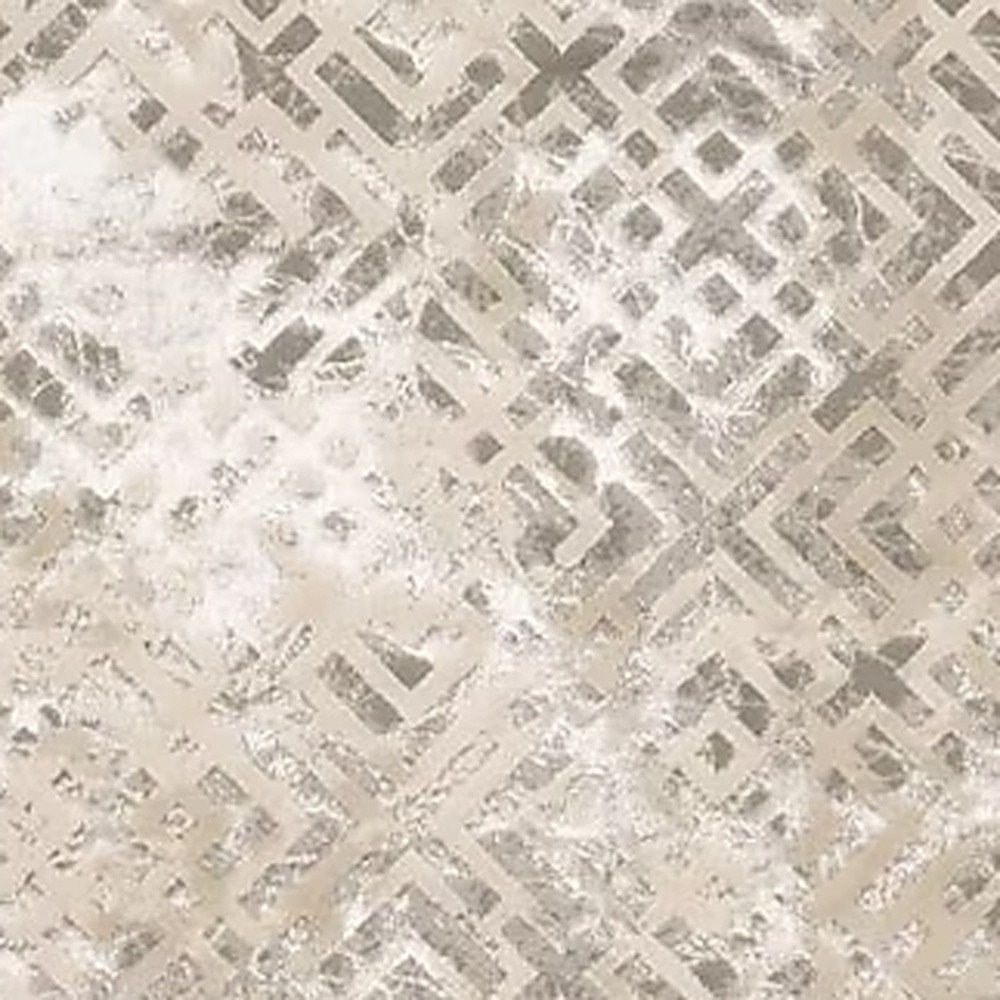 5' X 8' Sand And Light Blue Geometric Area Rug