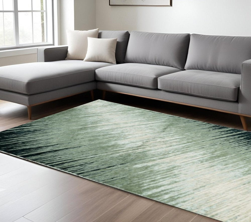 5' X 8' Silver And Gray Abstract Area Rug