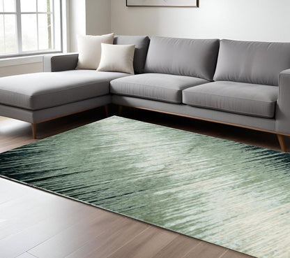 5' X 8' Silver And Gray Abstract Area Rug