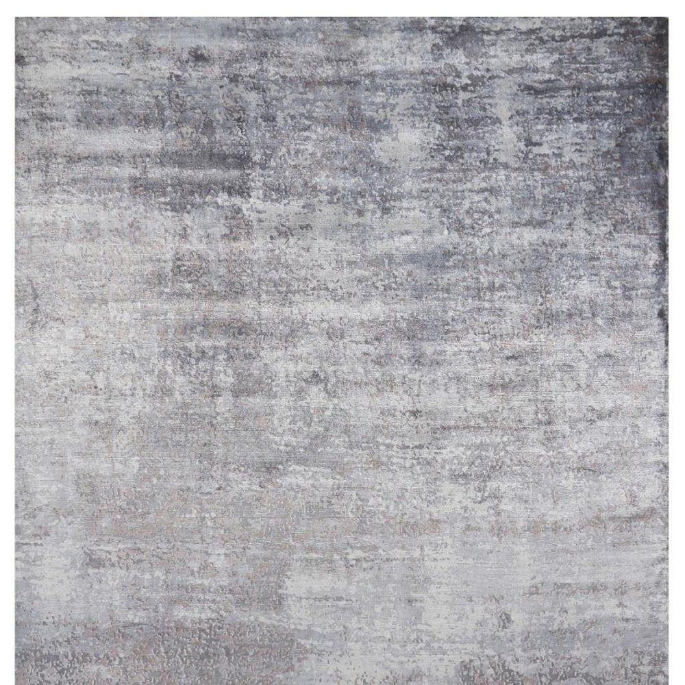 8' X 10' Slate Gray And Dark Gray Abstract Hand Loomed Area Rug