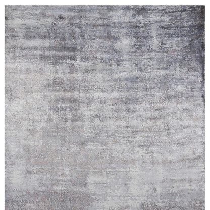 8' X 10' Slate Gray And Dark Gray Abstract Hand Loomed Area Rug