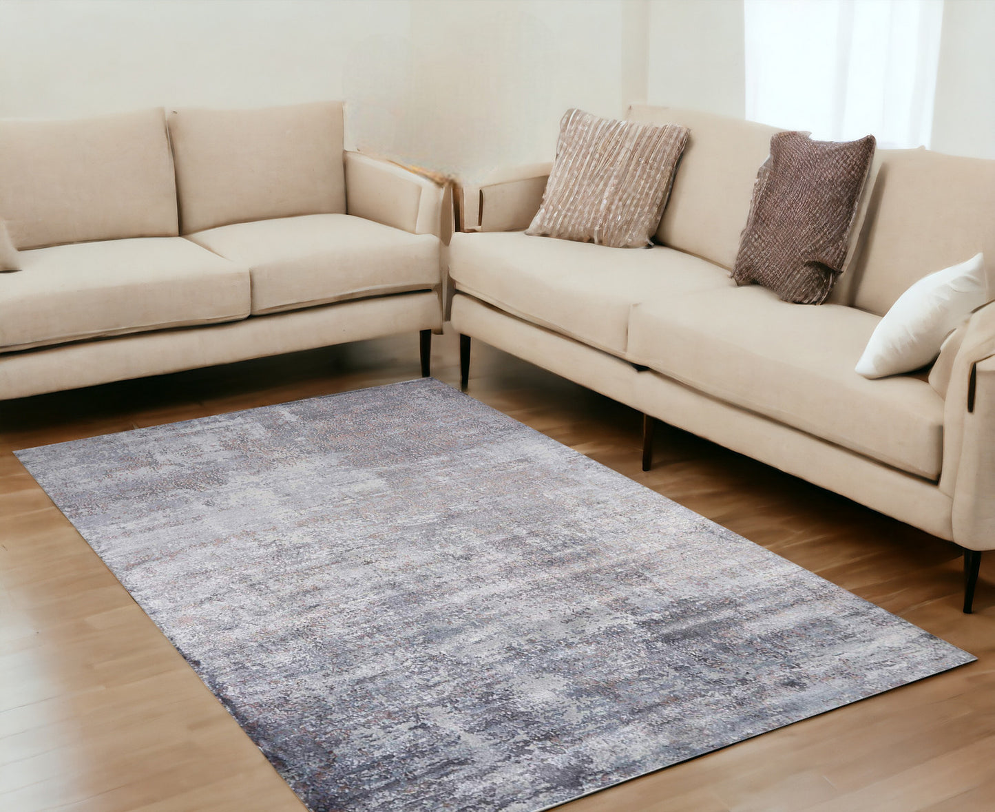 5' X 7'  Viscose Slate Area Rug