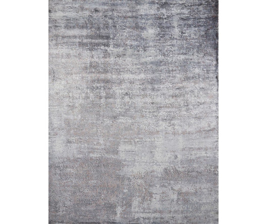 9' X 12' Slate Gray And Dark Gray Abstract Hand Loomed Area Rug