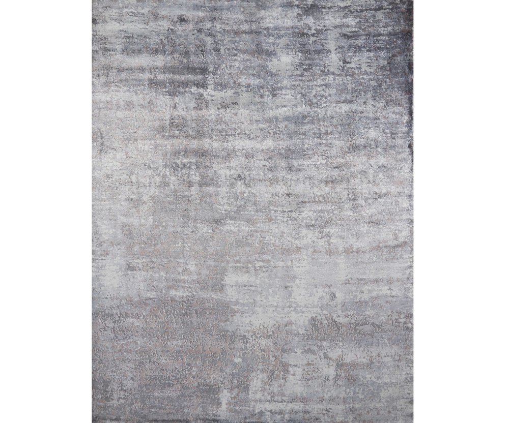 8' X 10' Slate Gray And Dark Gray Abstract Hand Loomed Area Rug