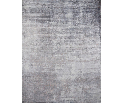 8' X 10' Slate Gray And Dark Gray Abstract Hand Loomed Area Rug
