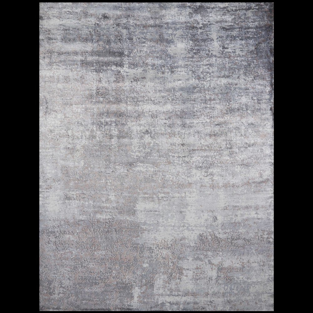 8' X 10' Slate Gray And Dark Gray Abstract Hand Loomed Area Rug