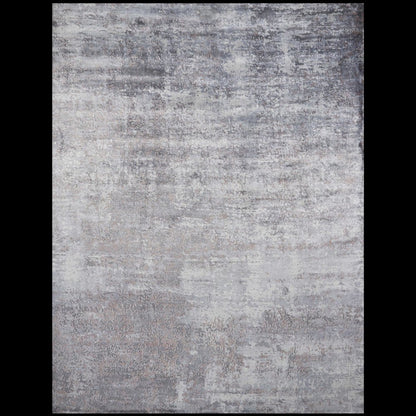 8' X 10' Slate Gray And Dark Gray Abstract Hand Loomed Area Rug
