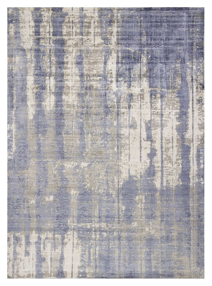 8' X 11' Gray And Ivory Abstract Hand Loomed Area Rug