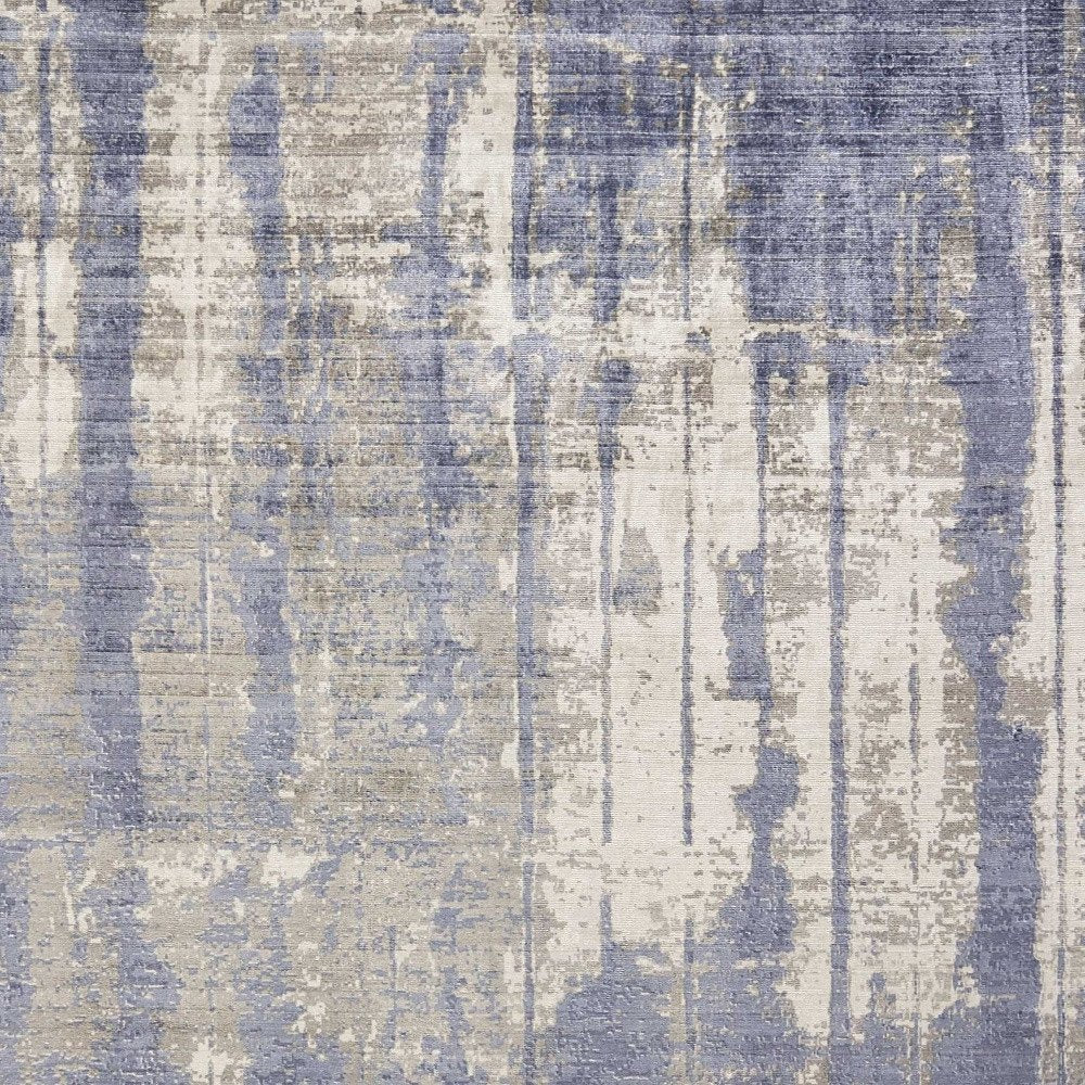 8' X 11' Gray And Ivory Abstract Hand Loomed Area Rug