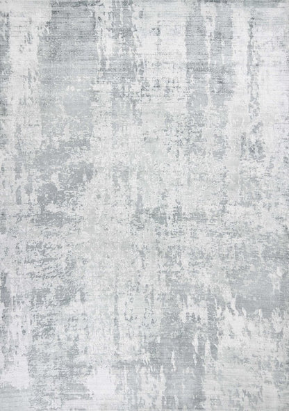 8' X 10' Dark Gray And Light Gray Abstract Hand Loomed Area Rug