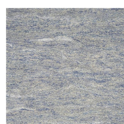 7' X 9' Blue And Beige Wool Abstract Hand Tufted Area Rug