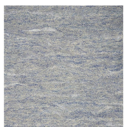 7' X 9' Blue And Beige Wool Abstract Hand Tufted Area Rug