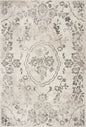 8' X 10' Gray And Tan Floral Distressed Area Rug