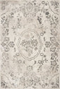 8' X 10' Gray And Tan Floral Distressed Area Rug