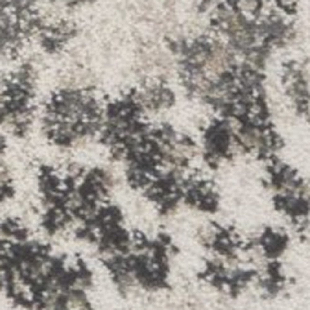 8' X 10' Ivory And Brown Floral Medallion Distressed Area Rug