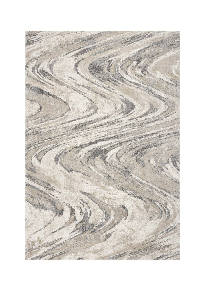9' X 13' Gray And Tan Abstract Area Rug
