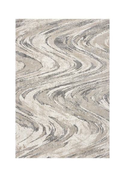 9' X 13' Gray And Tan Abstract Area Rug