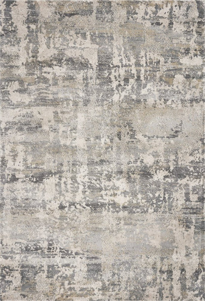 7' X 9' Gray And Tan Abstract Area Rug