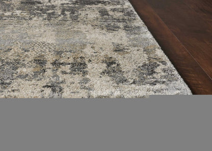 7' X 9' Gray And Tan Abstract Area Rug